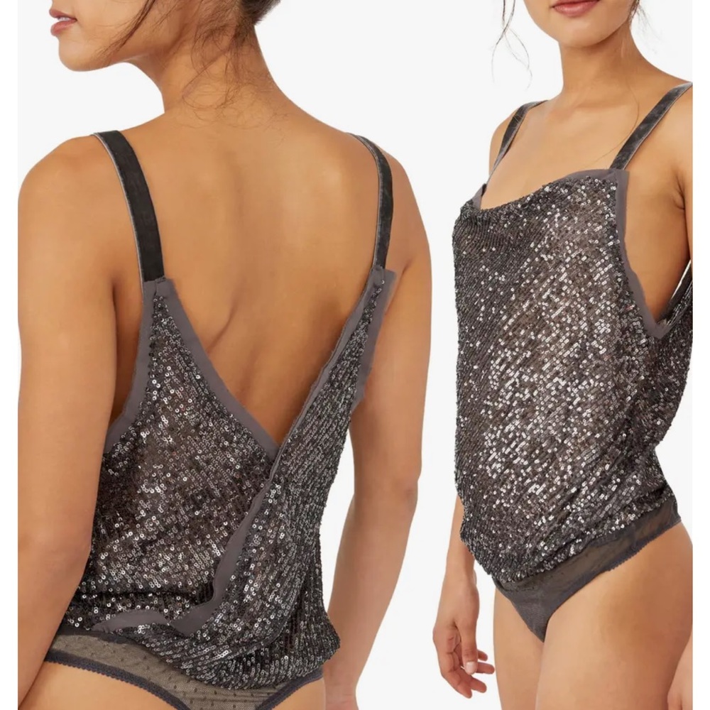 Free People Shimmer an Shine top Bodysuit